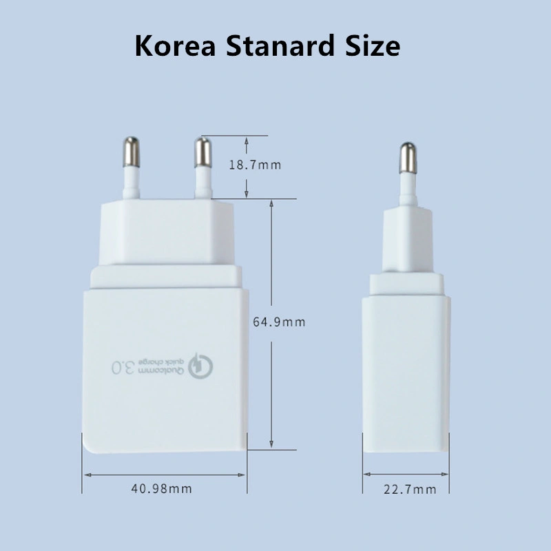 ETL/FCC/PSE/Kc Certification 18W QC3.0 Pd USB Fast Smart Mobile Phone Battery Travel Wall Charger